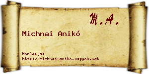 Michnai Anikó névjegykártya